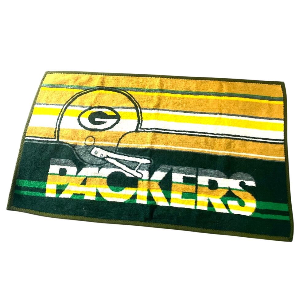 Vintage Ryltex NFL Green Bay Packers Green Gold Acrylic Blanket 60 x 28